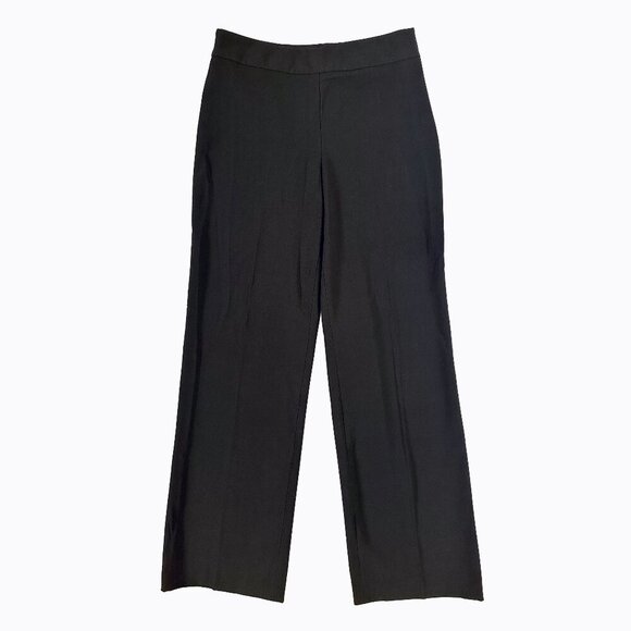 Merona Madison Wide Leg Trouser Pant Sz6 Black Side Zip Office Y2K Dark Academia - Picture 1 of 7